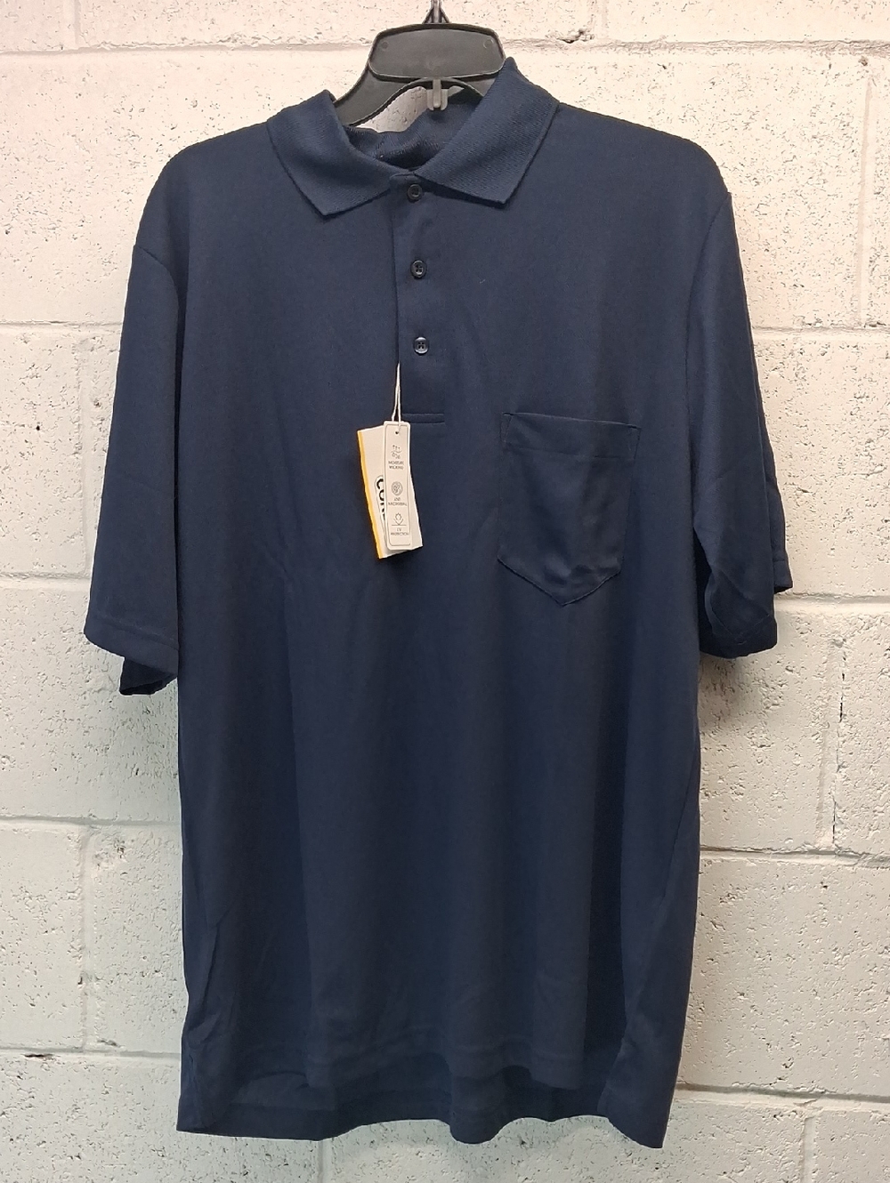 NWT Men's Core365 Navy Short-Sleeve Polo Shirt with Chest Pocket